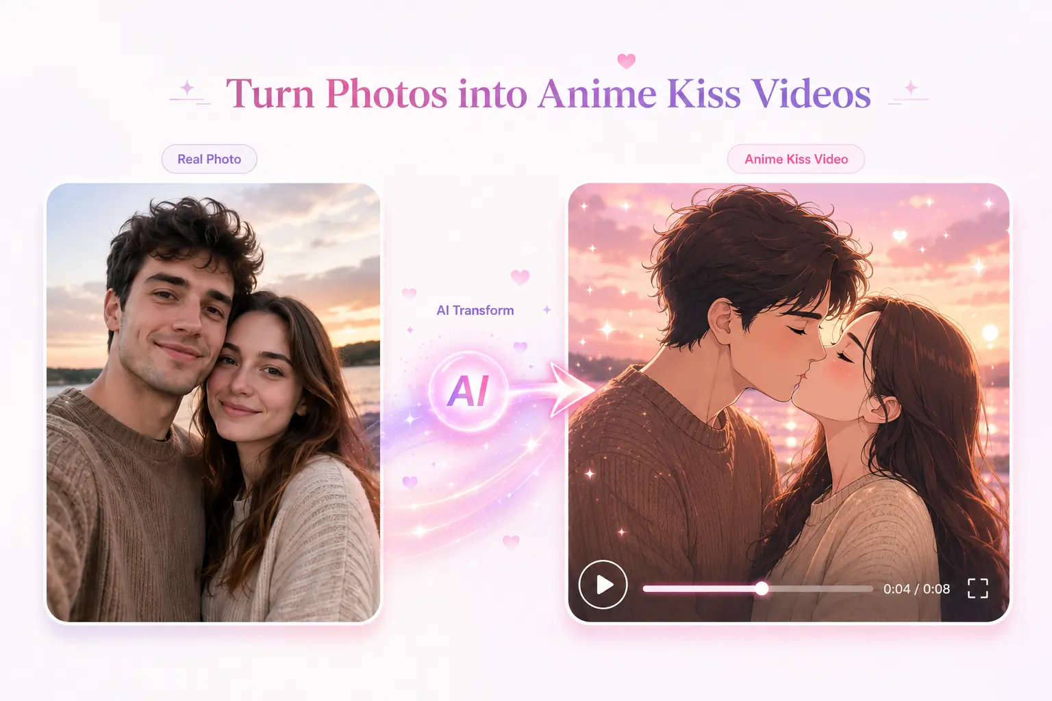 AI Anime Kissing Generator – Turn Photos into Anime Kiss Videos