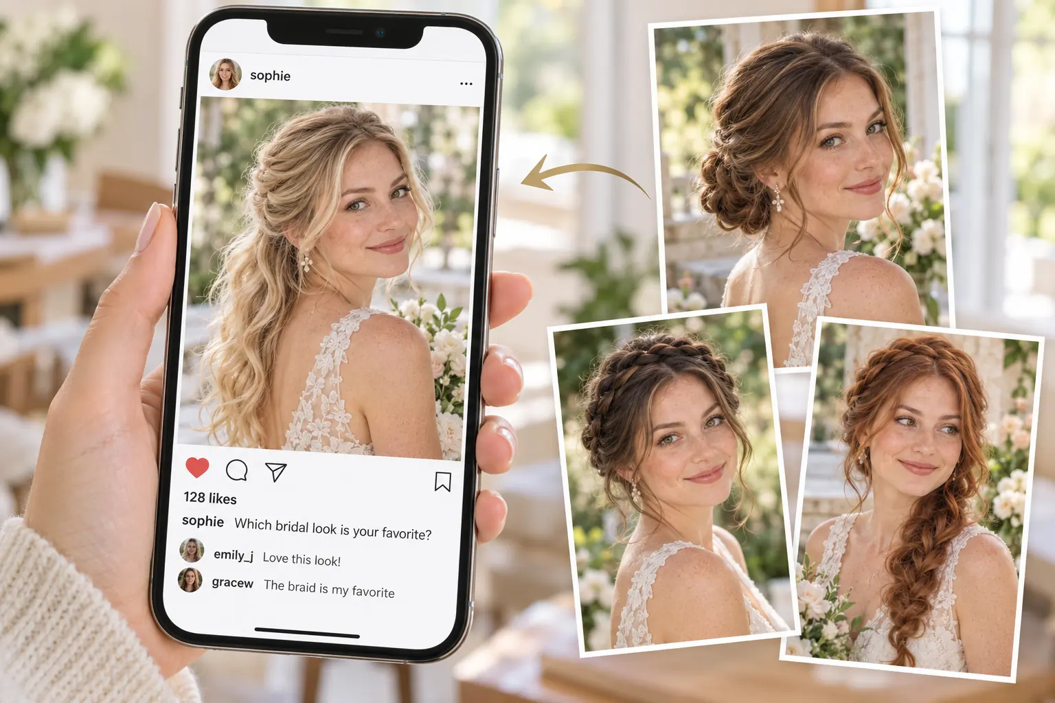 Create Bridal Look Photos for Social Media