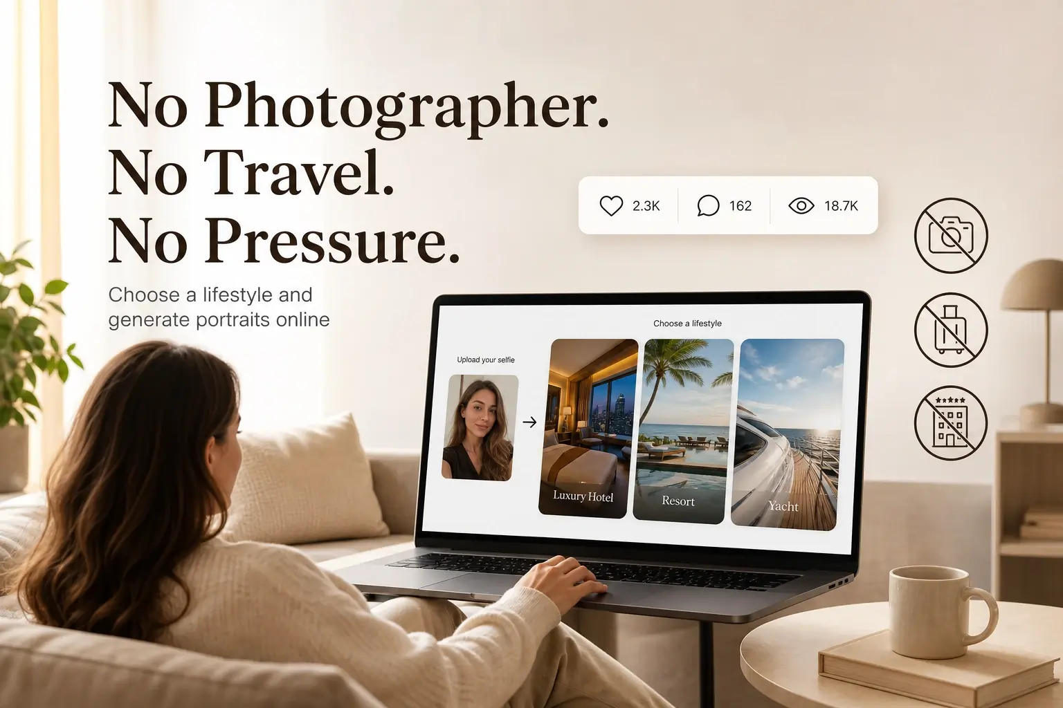 No Photographer. No Travel. No Pressure.