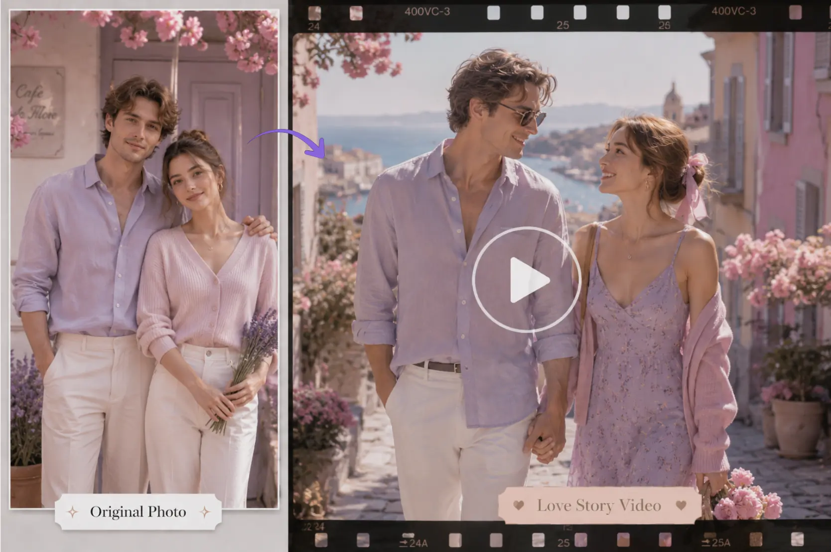 Costruisci video emozionali di love story