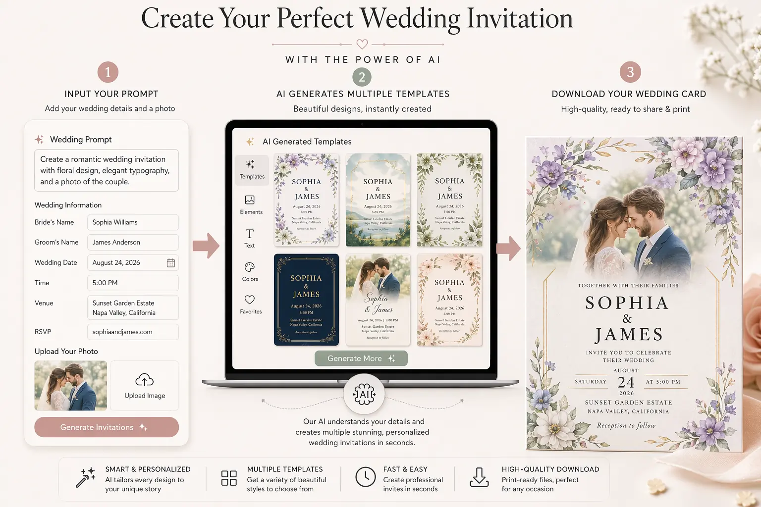Elegant Wedding Invitation Card