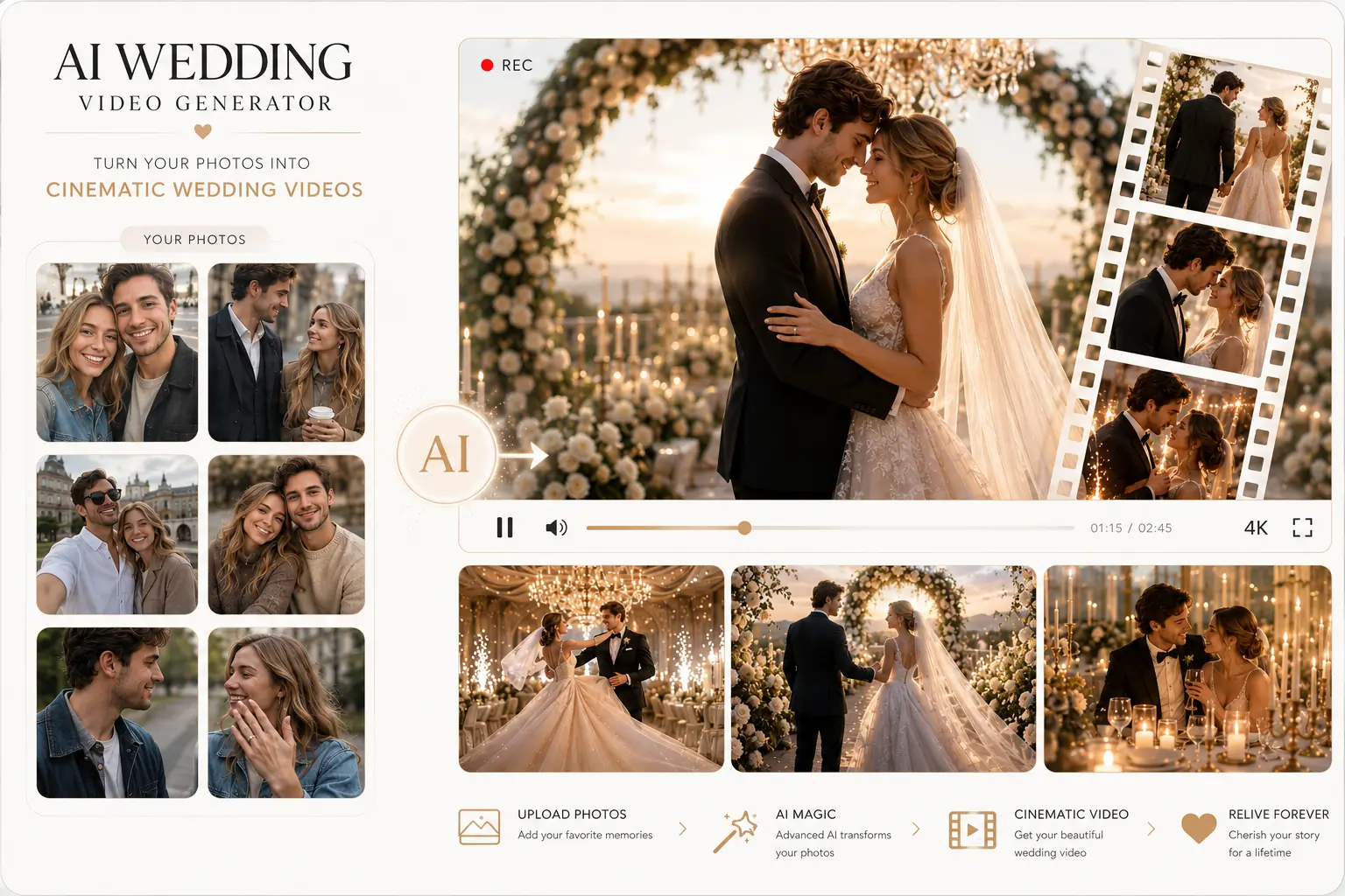 Che cos'è un generatore di video di matrimonio AI?