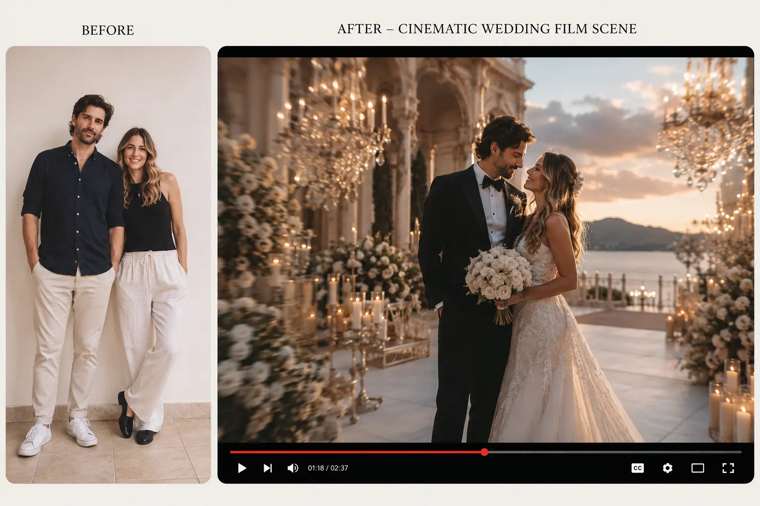 Produrre film di matrimonio di lusso