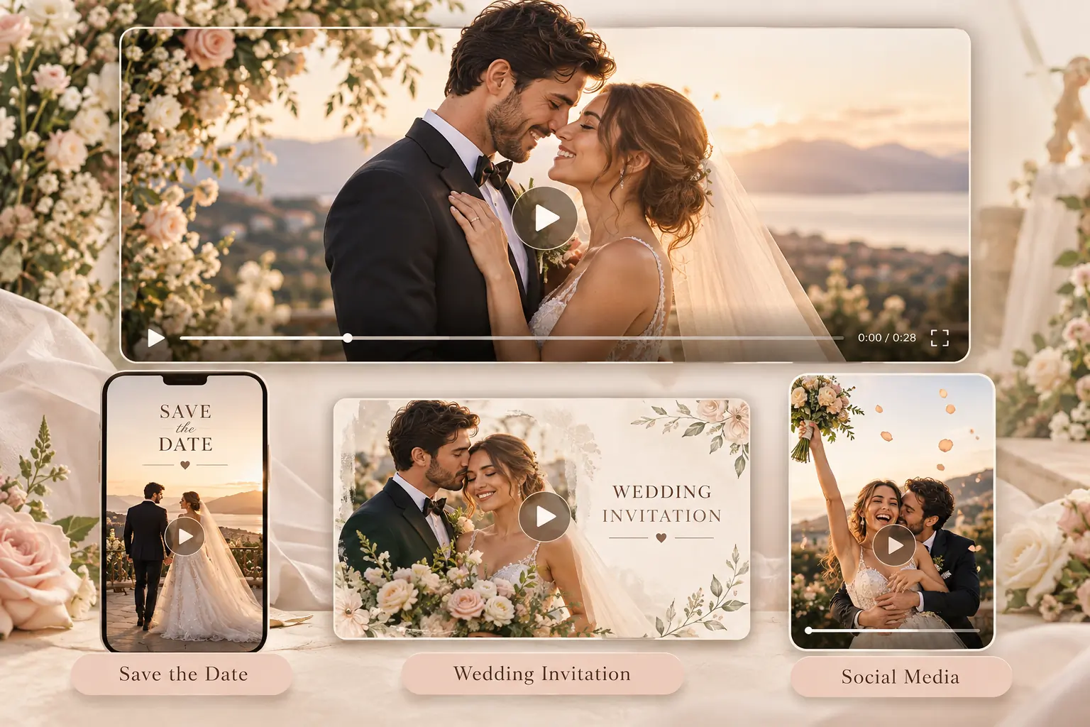 Create Wedding Videos for Sharing & Invitations