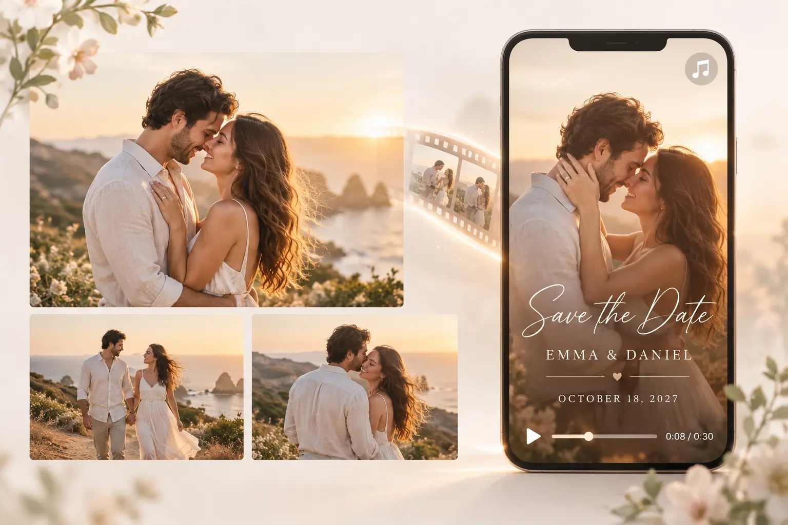 Turn Engagement Photos into a Save the Date Video