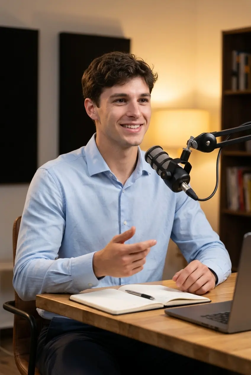 AI Podcast Host Studio Photos