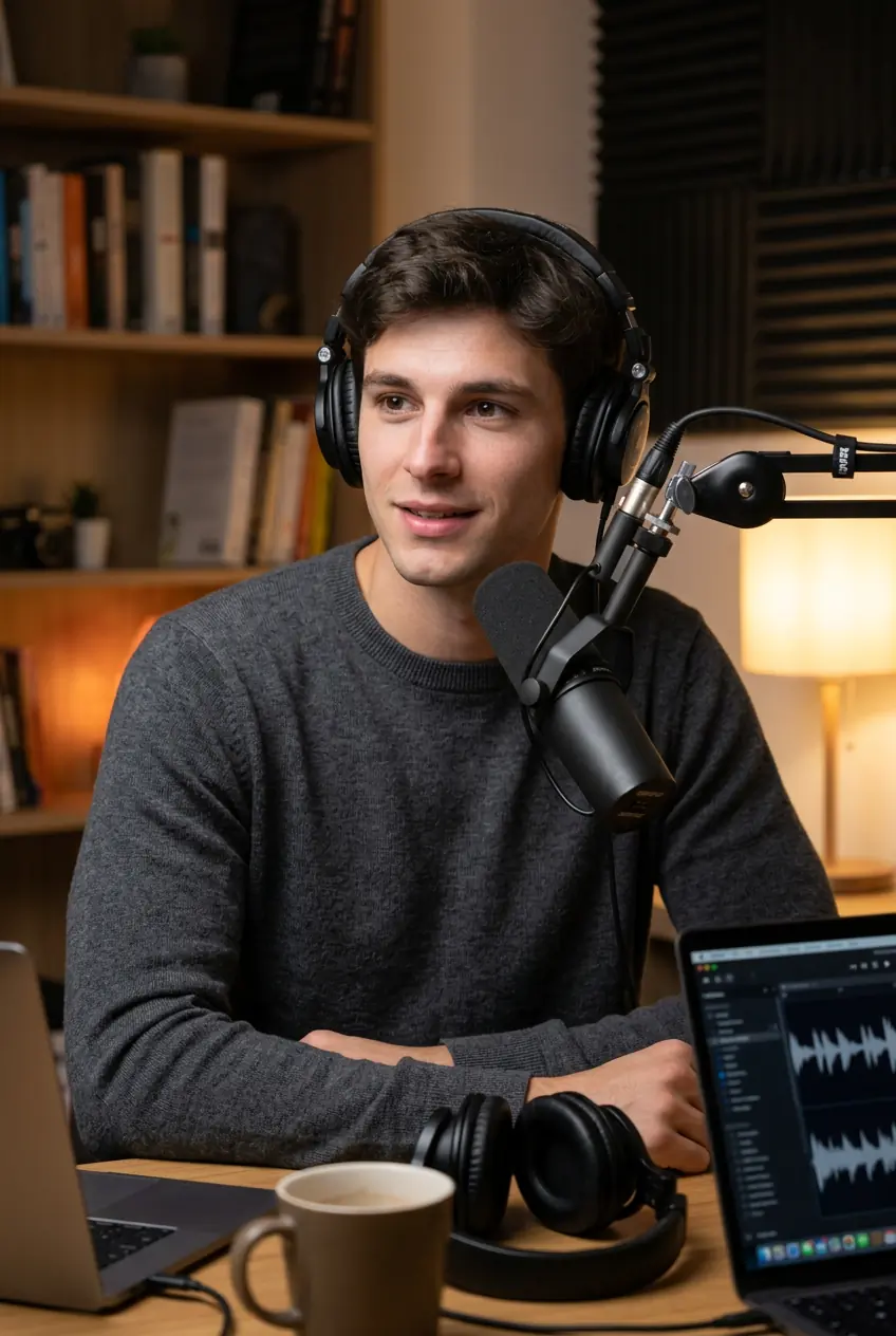 AI Podcast Host Studio Photos