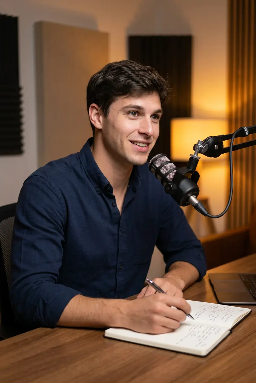 AI Podcast Host Studio Photos