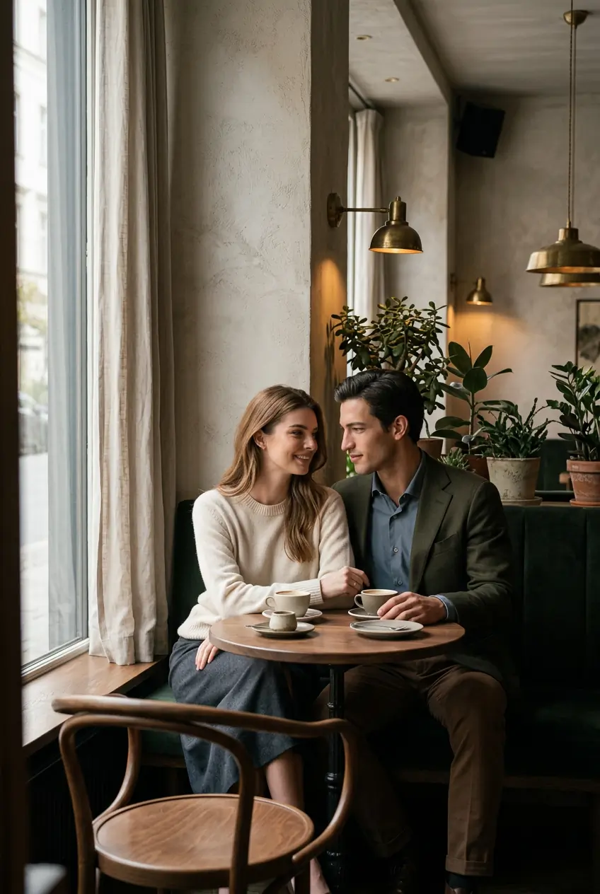 Cafe Date Couple Photos