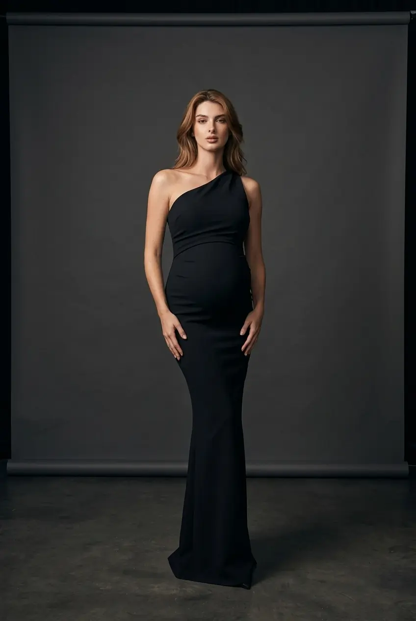 Black Dress Maternity Photos