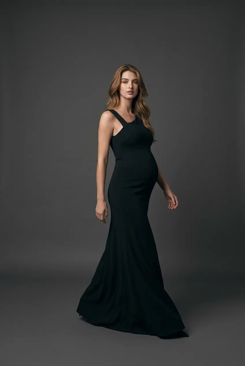 Black Dress Maternity Photos